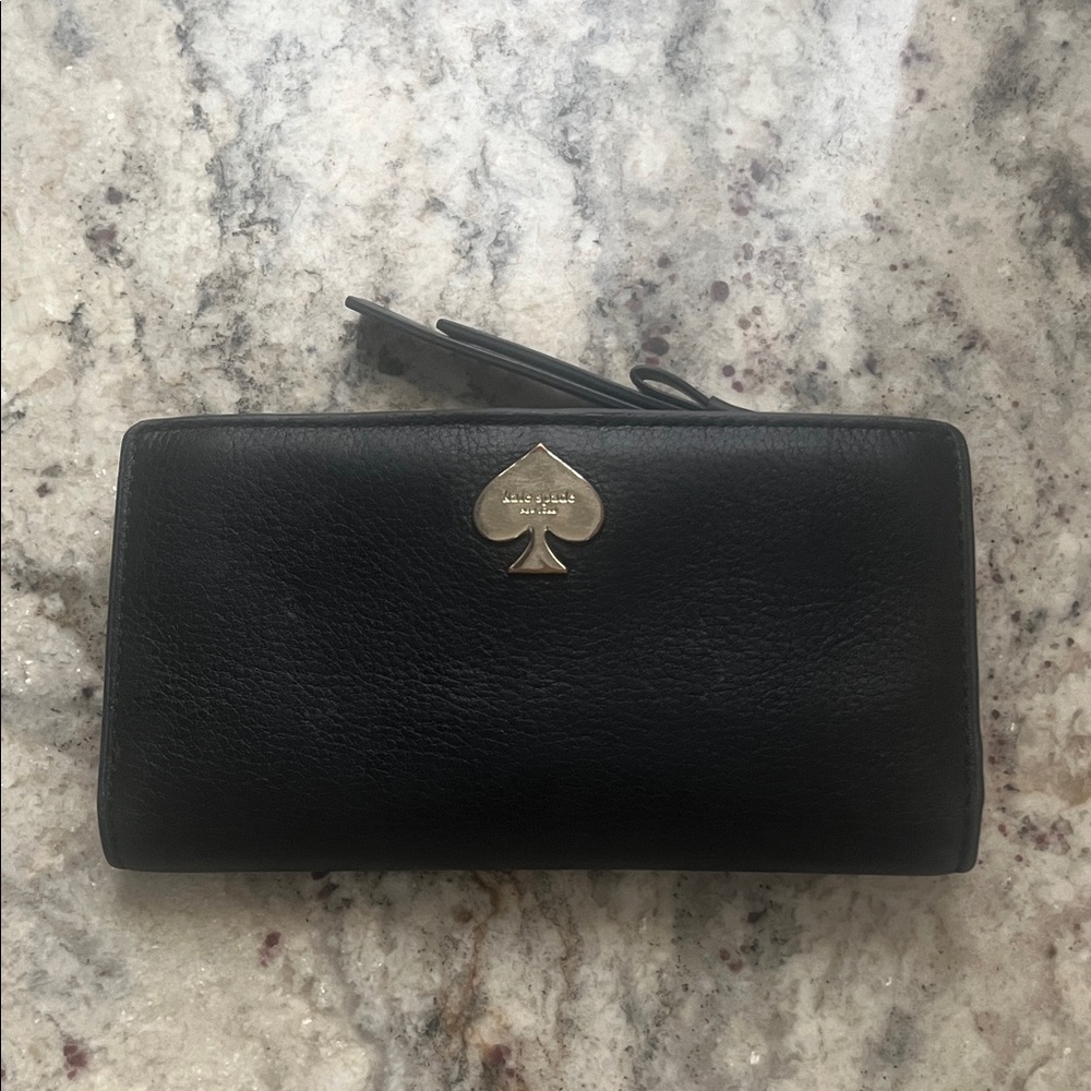 Kate Spade Black Wallet with Gold Accent